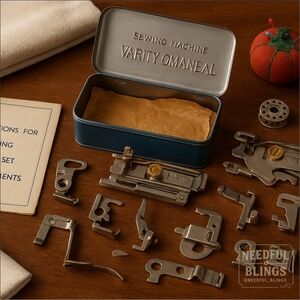 Universal 1950s Sewing Machine Attachment Set w/ Manual